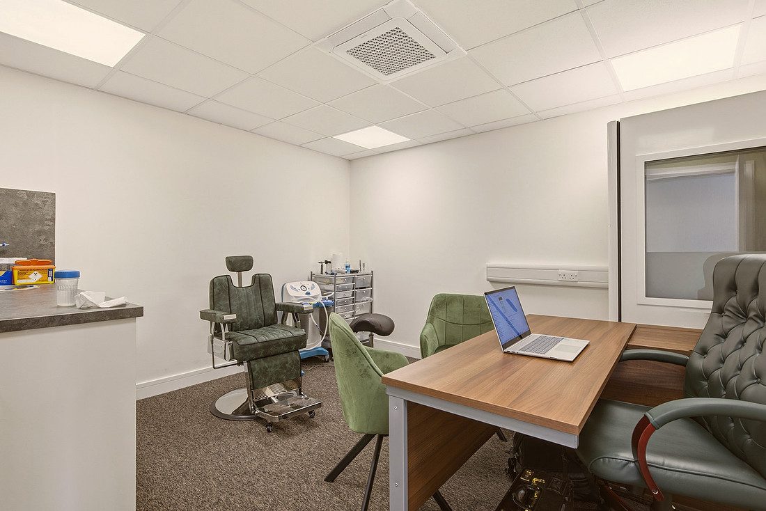 Hearing test room with sound-treated booth in Gateshead